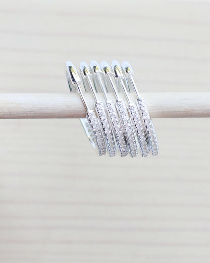 25mm Cubic Zirconia Hoop Earrings, E43