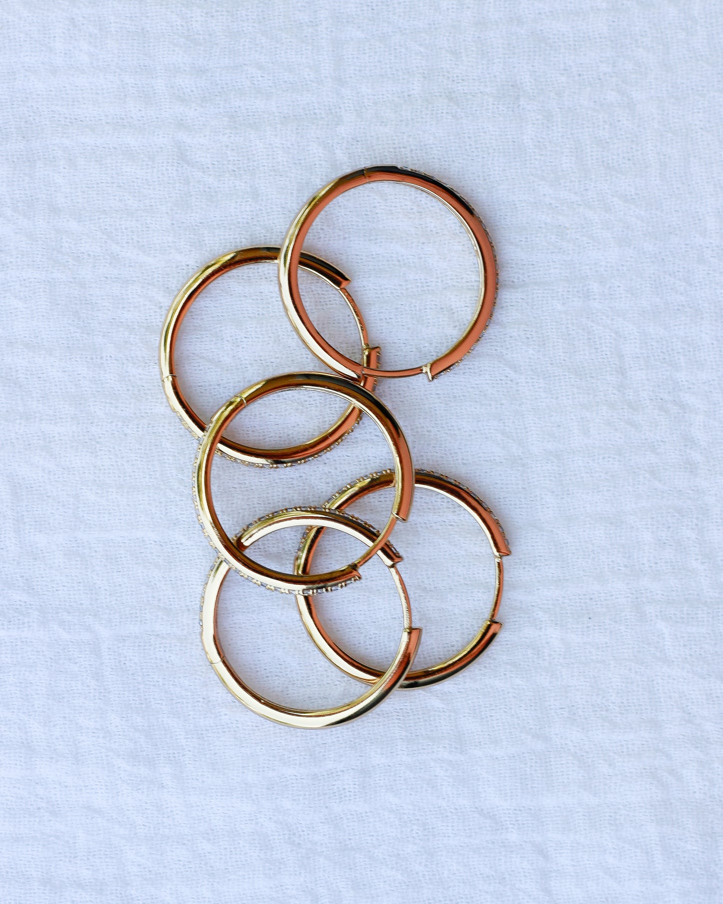 25mm Cubic Zirconia Hoop Earrings, E43