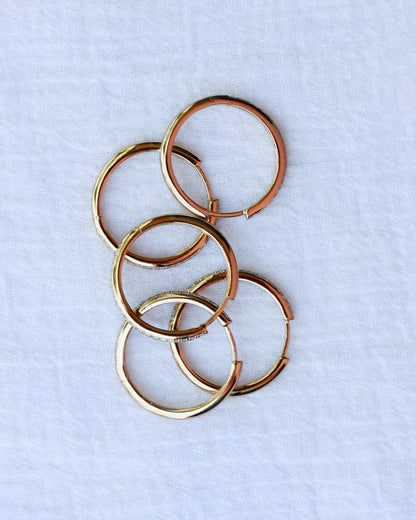 25mm Cubic Zirconia Hoop Earrings, E43