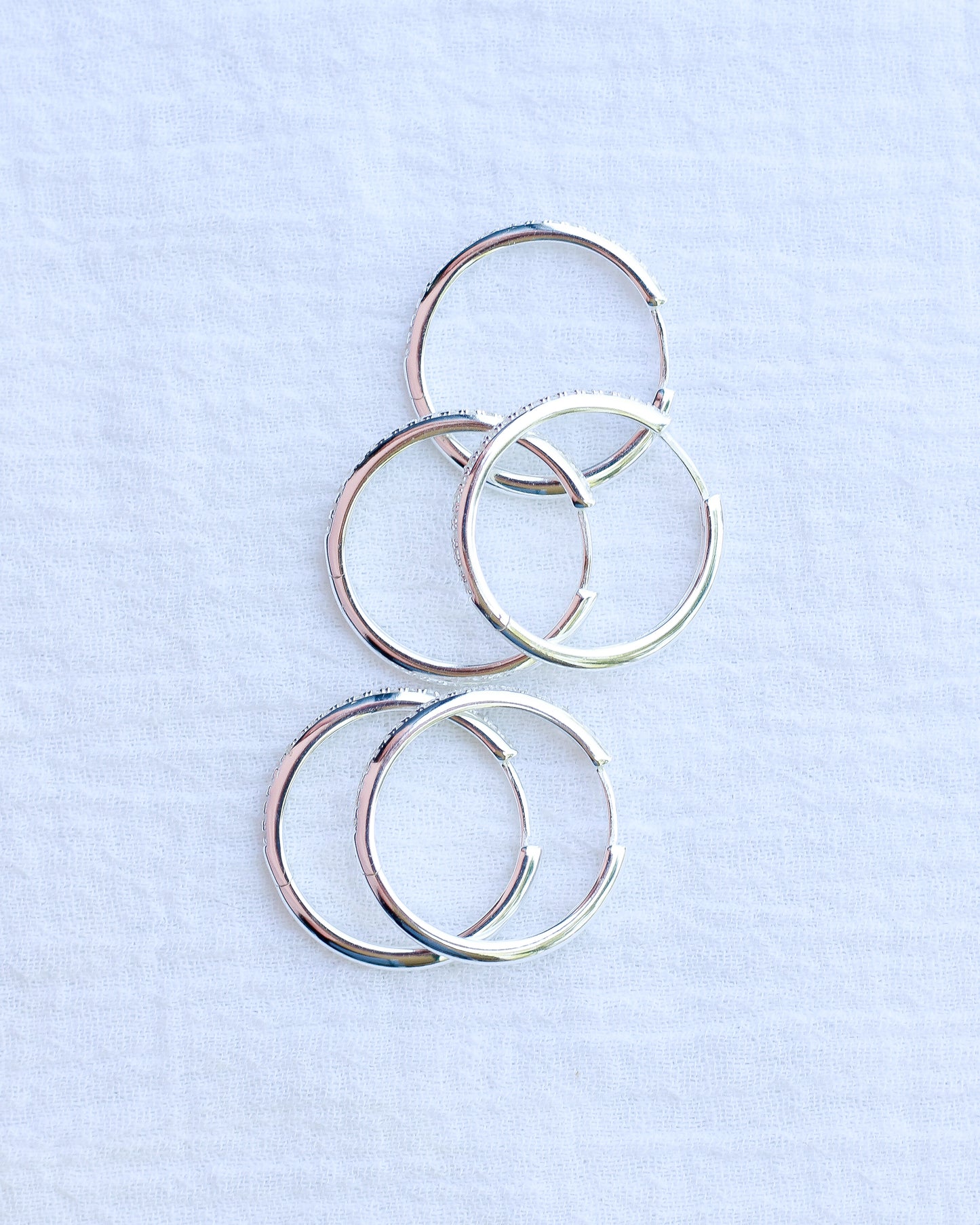 25mm Cubic Zirconia Hoop Earrings, E43
