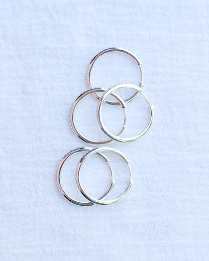 25mm Cubic Zirconia Hoop Earrings, E43