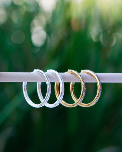 25mm Cubic Zirconia Hoop Earrings, E43