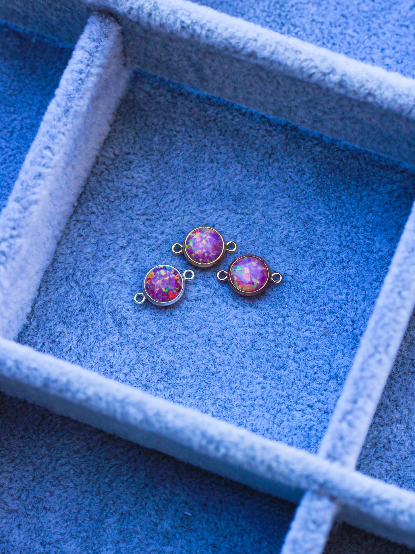 6mm Pink Opal Connector, CN244