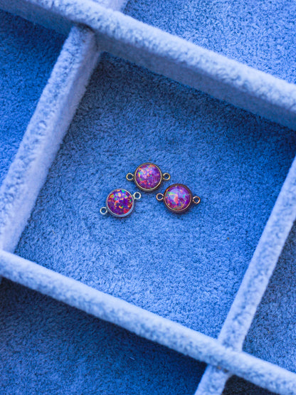 6mm Pink Opal Connector, CN244