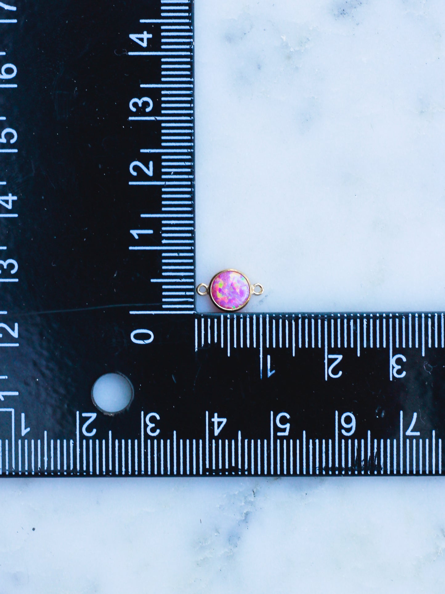 6mm Pink Opal Connector, CN244