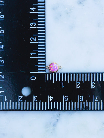 6mm Pink Opal Connector, CN244