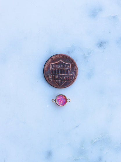 6mm Pink Opal Connector, CN244