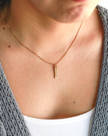 .75x5mm Custom Text Bar Charm, CH202