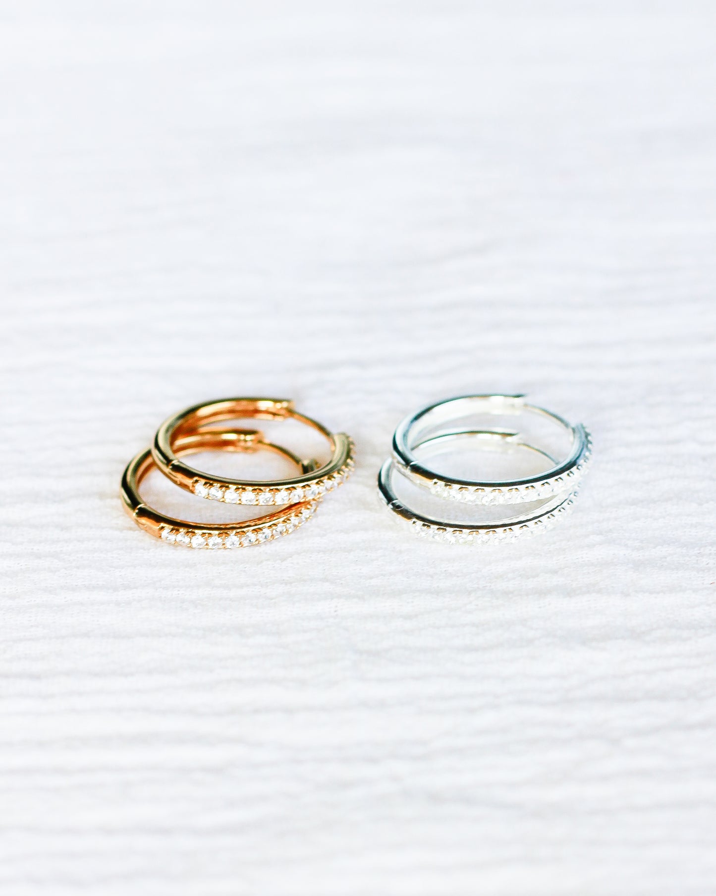 20mm Cubic Zirconia Hoop Earrings, E42