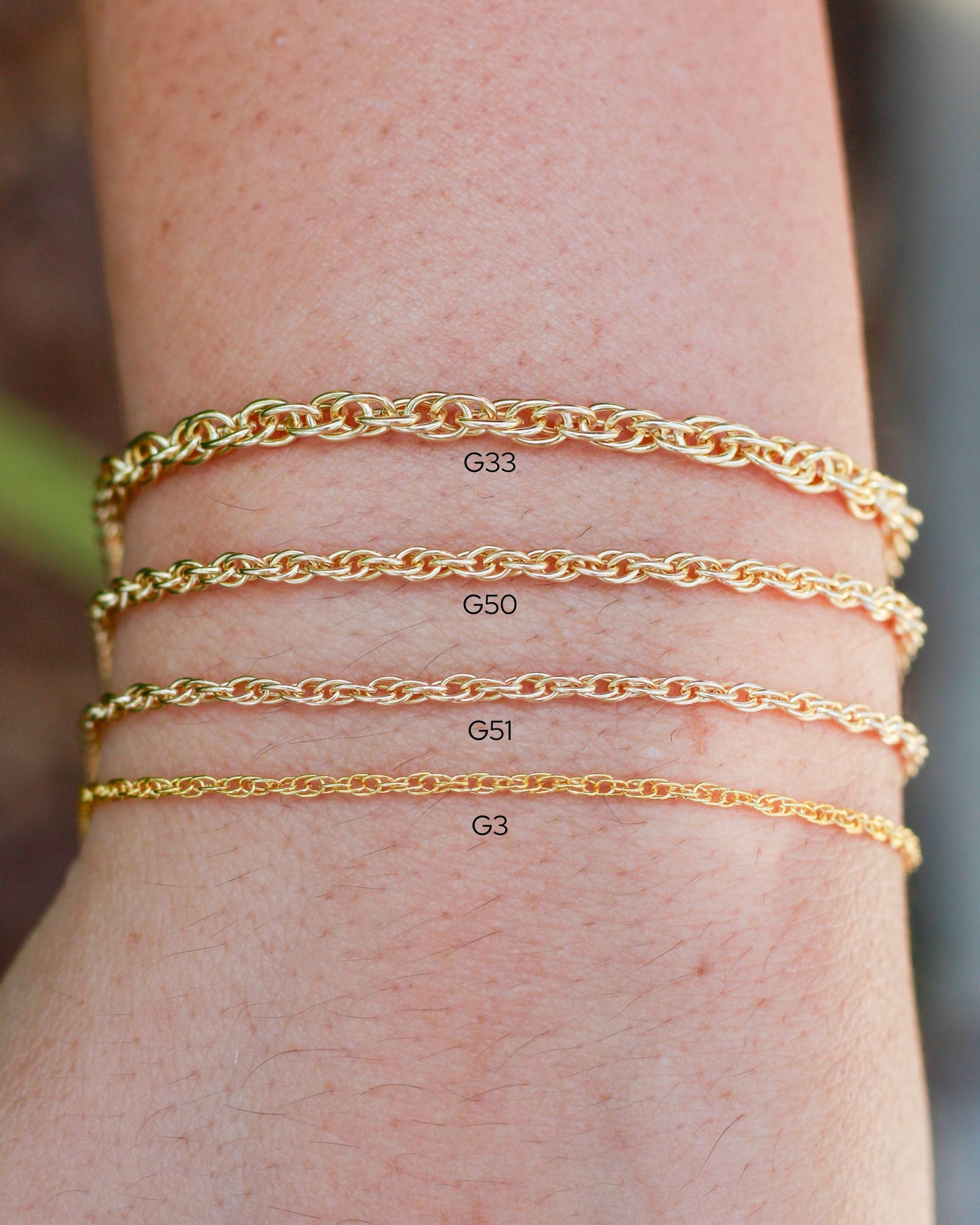 2mm Rope Chain, G51, S51