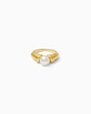 Croissant Dome Band with Pearl Ring, R45