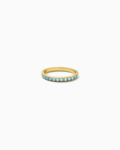 March Birthstone Ring – Light Aquamarine CZ, R60