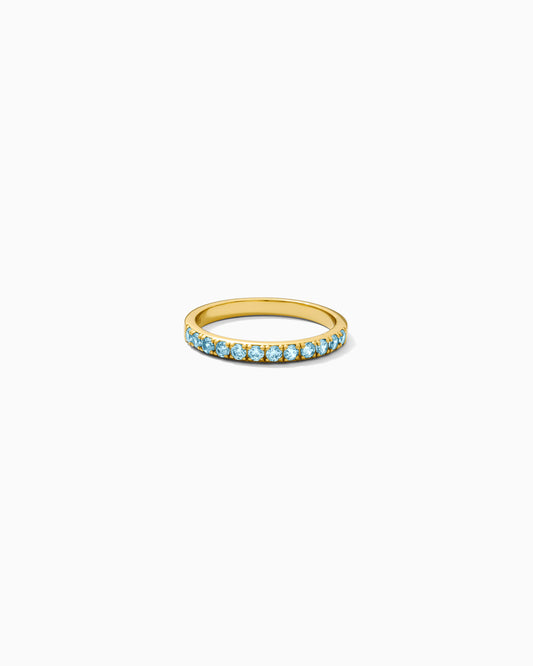 March Birthstone Ring – Light Aquamarine CZ, R60