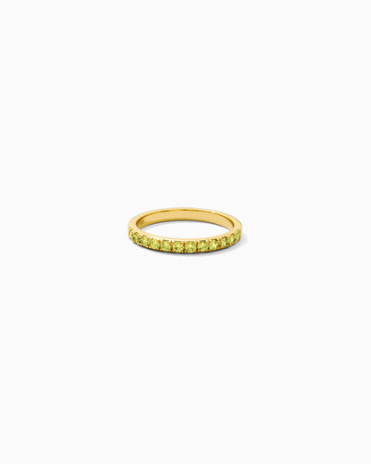 August Birthstone Ring – Light Apple Green CZ, R65