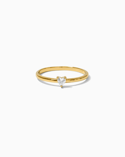 Tiny Heart Cubic Zirconia Ring, R05