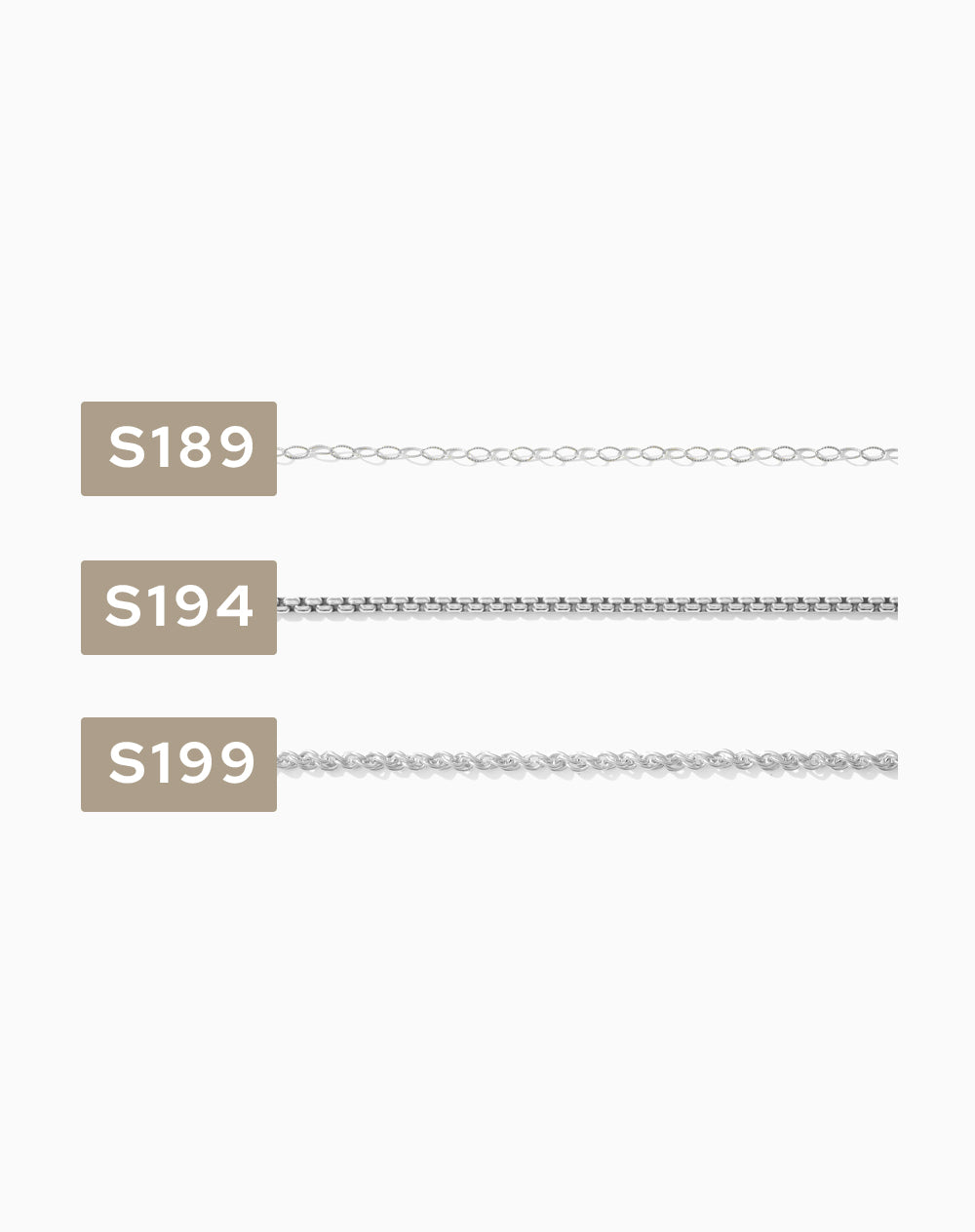 2 inch chain sample, .925 sterling silver, S78-S215, CSP200-7