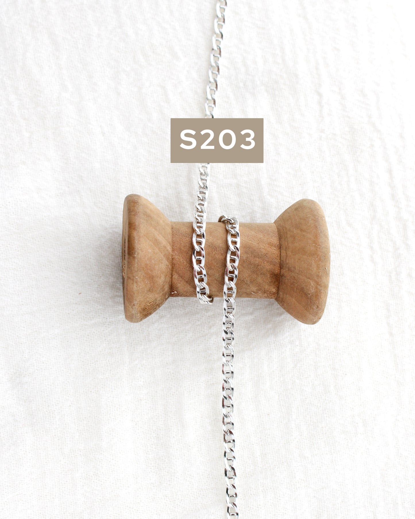 2 inch chain sample, .925 sterling silver, S78-S215, CSP200-7