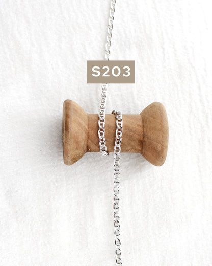 2 inch chain sample, .925 sterling silver, S78-S215, CSP200-7