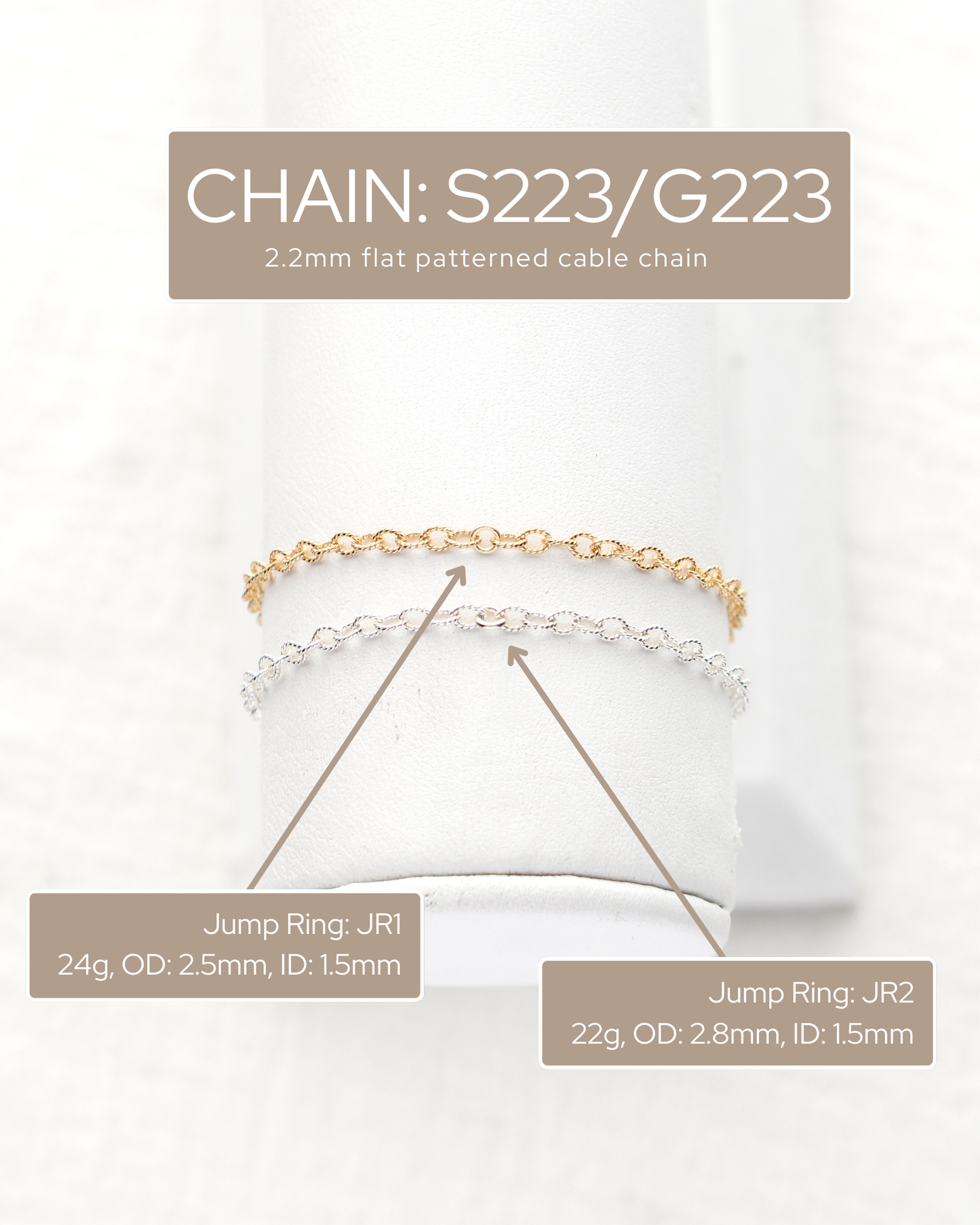 2.2mm Flat Patterned Cable Chain, S223, G223