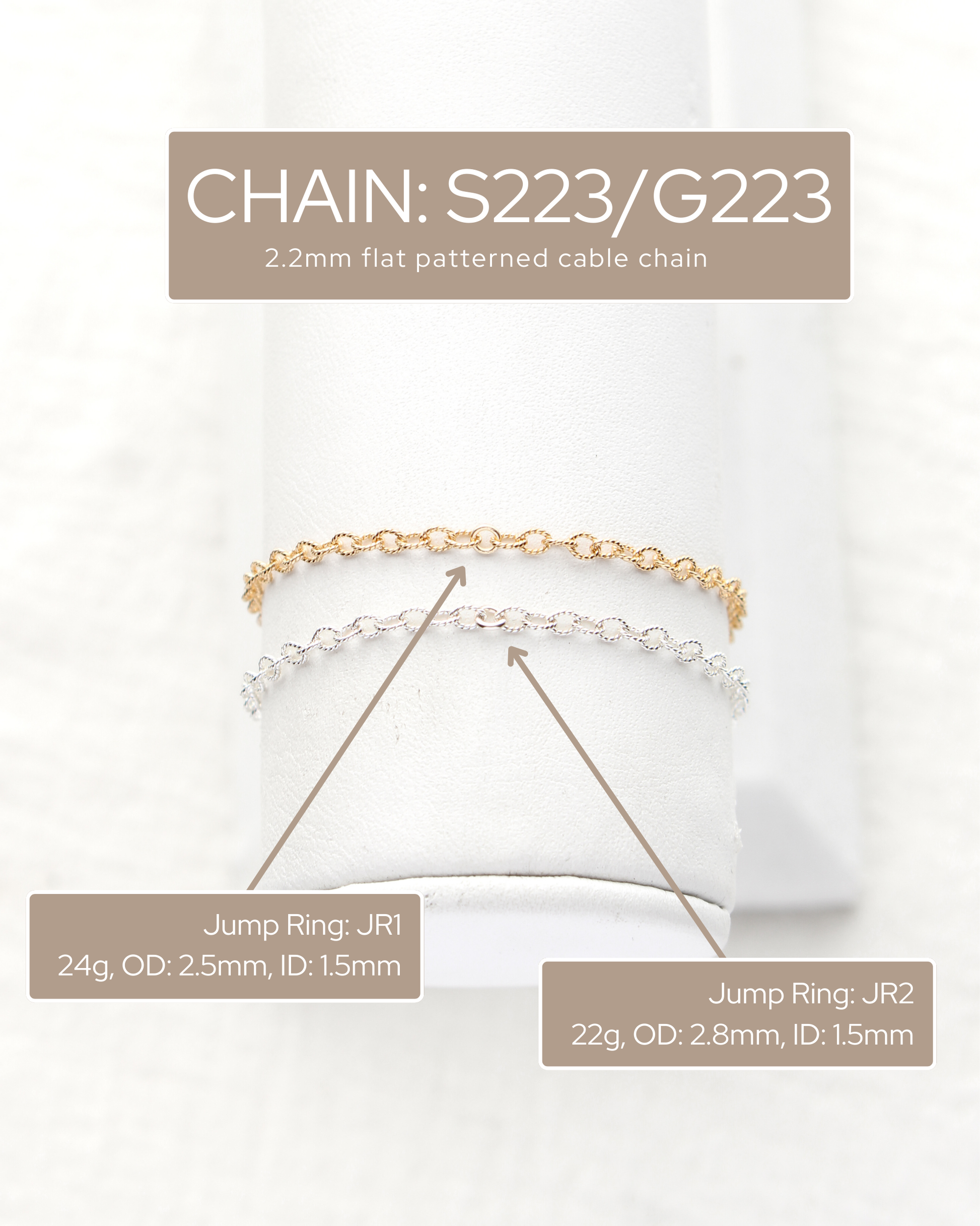2.2mm Flat Patterned Cable Chain, S223, G223