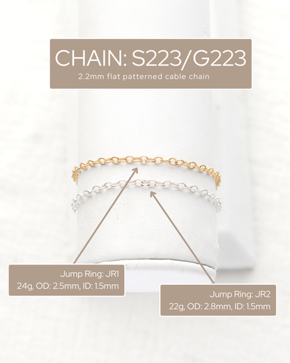 2.2mm Flat Patterned Cable Chain, S223, G223