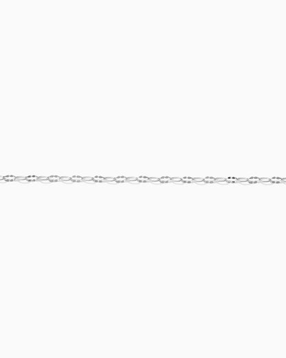 2mm Alternate Dapped Paperclip Chain, S235, G235