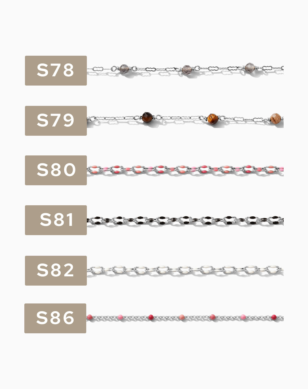 2 inch chain sample, .925 sterling silver, S78-S215, CSP200-7