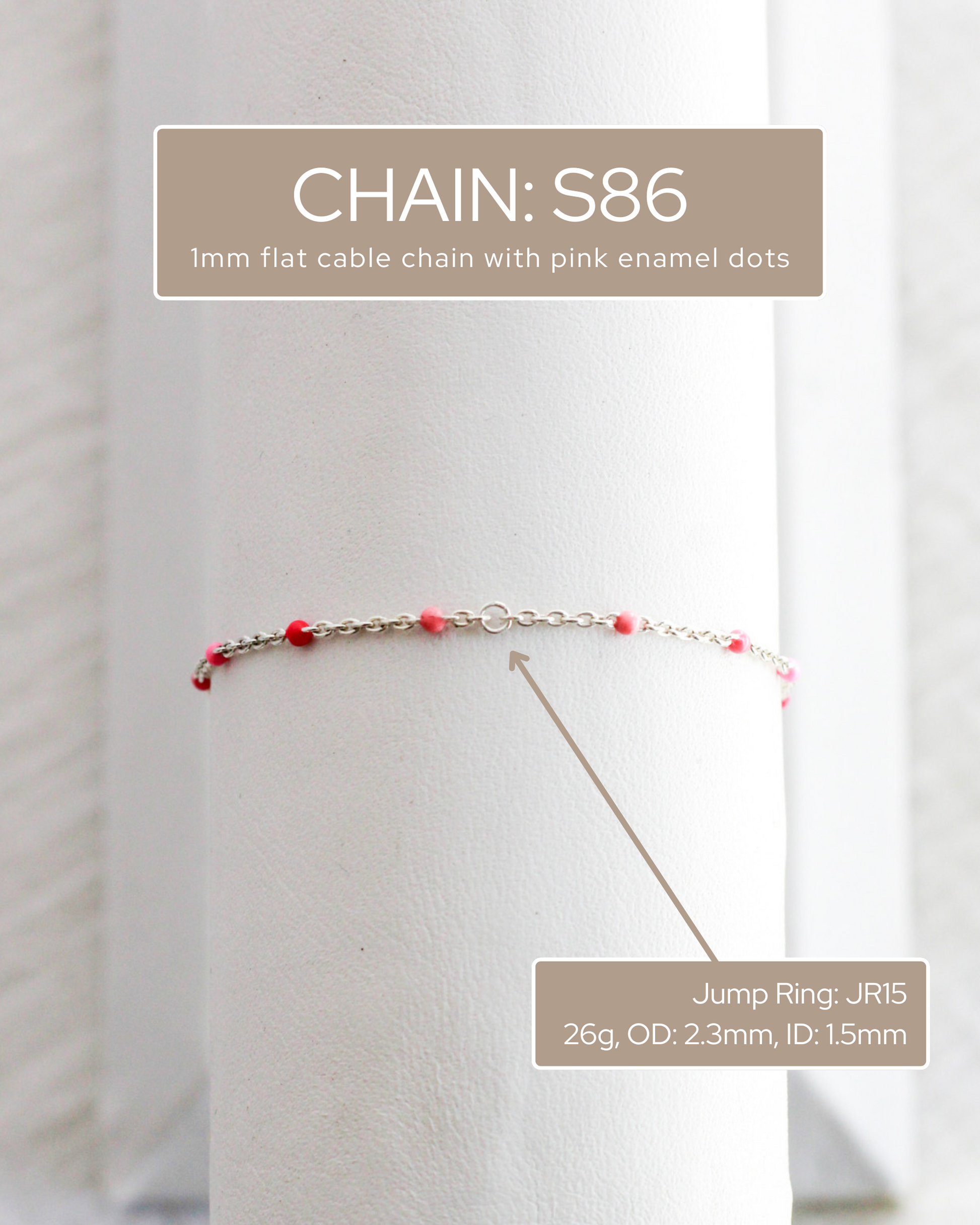 1mm Flat Cable with Pink Enamel Dots, S86