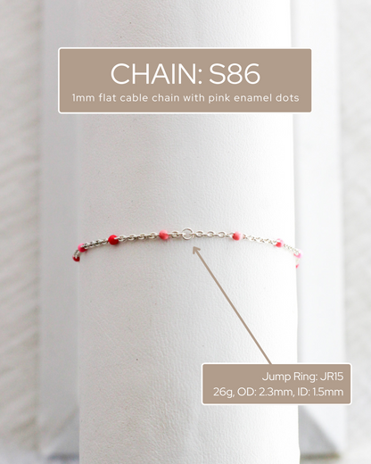 1mm Flat Cable with Pink Enamel Dots, S86