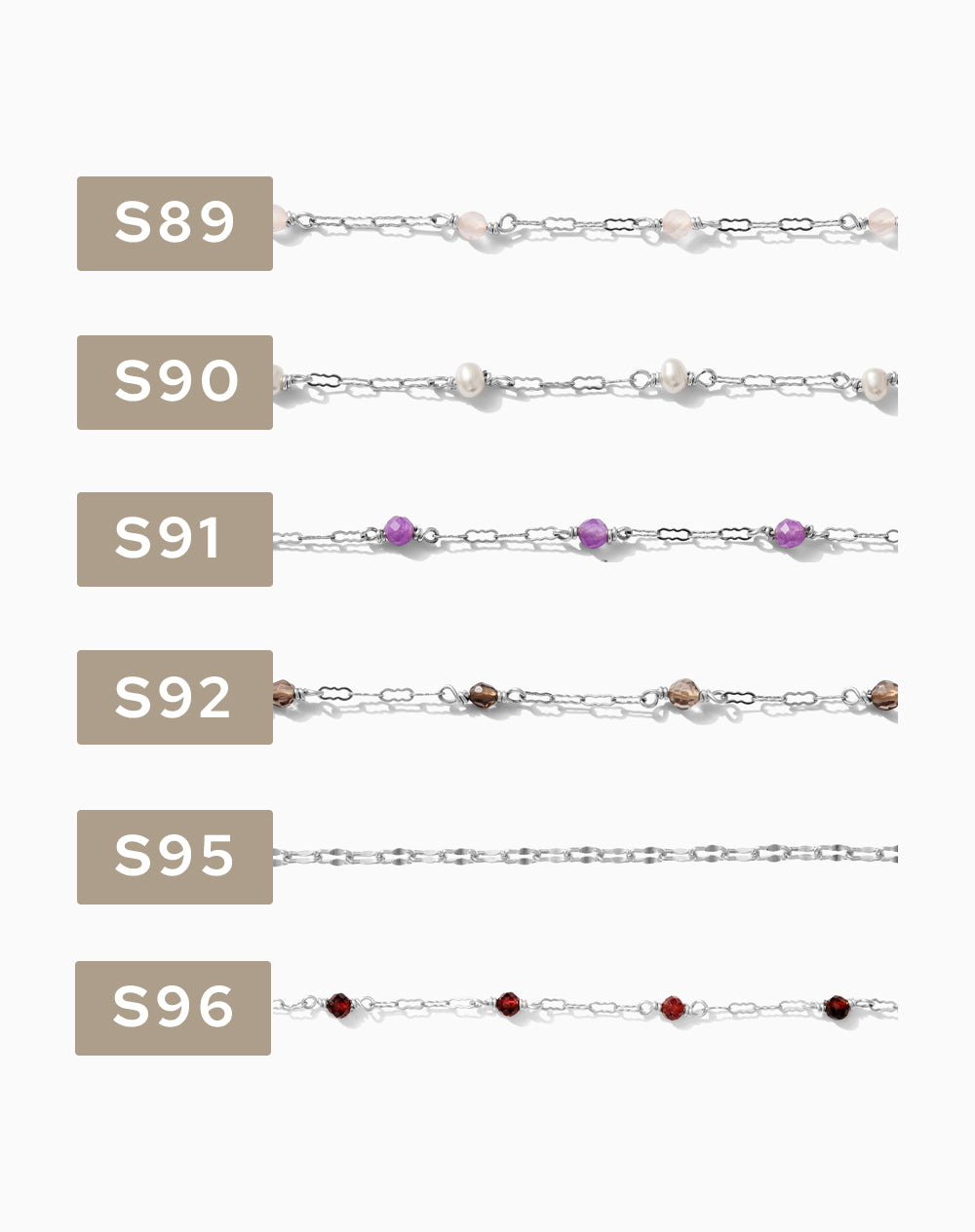 2 inch chain sample, .925 sterling silver, S78-S215, CSP200-7