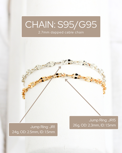 2.7mm Dapped Cable Chain, S95, G95, R95