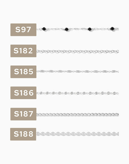 2 inch chain sample, .925 sterling silver, S78-S215, CSP200-7