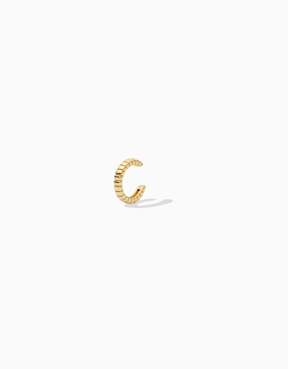 11mm Rib Textured Cuff Earring, E33