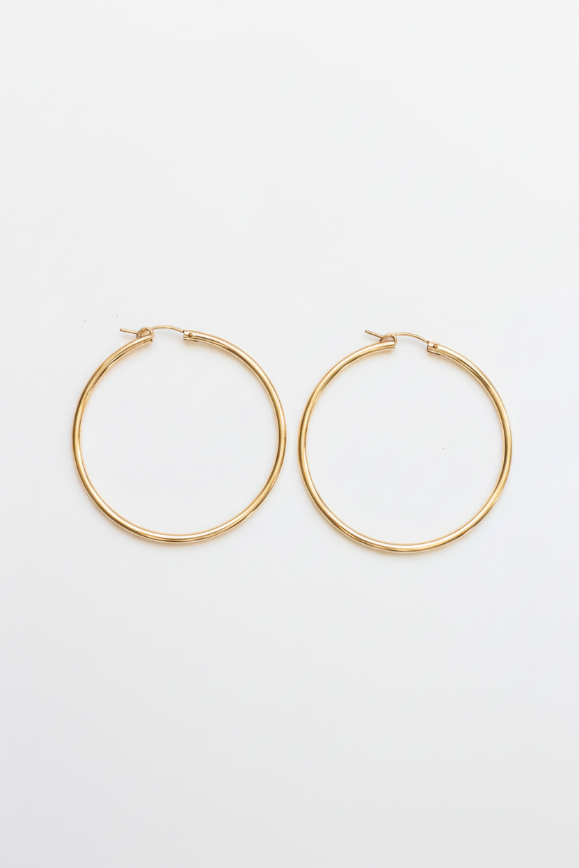 50mm Hoop Earrings, E40