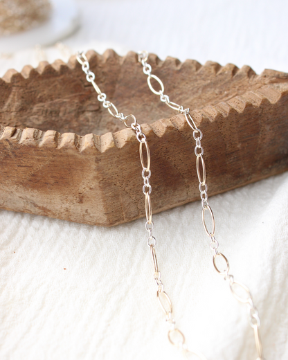 3mm Long and Short Mixed Metal Chain, M190