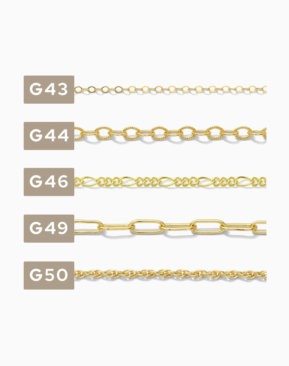 2 inch chain sample for G43-G77, CSP200-2