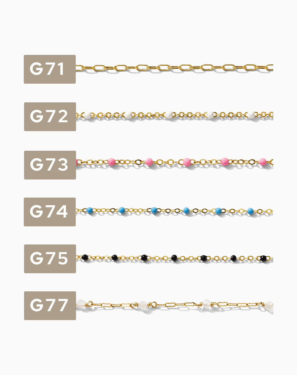 2 inch chain sample for G43-G77, CSP200-2