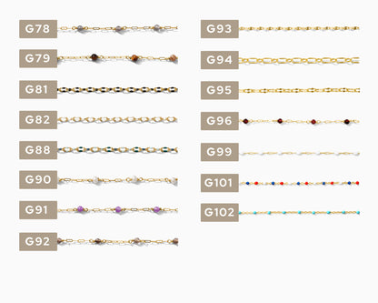 2 inch chain sample, 14k gold filled, G220 to G230, CSP2008