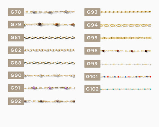 2 inch chain sample, 14k gold filled, G220 to G230, CSP2008