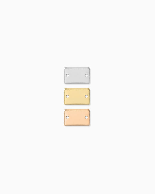 10x6mm Mini Rectangle Blank with Two Holes, B24