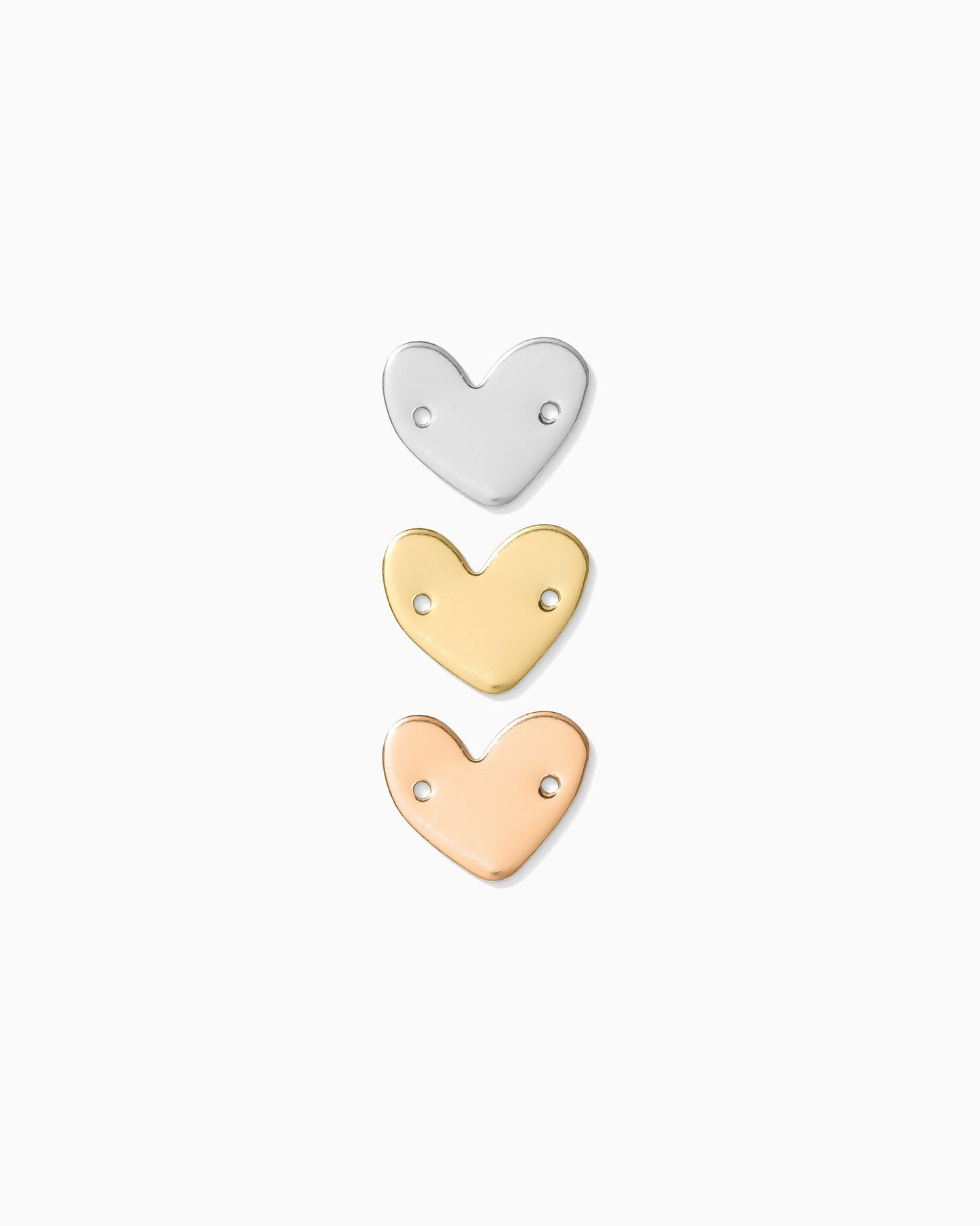 11x13mm Heart Blank with Two Middle Holes, B29