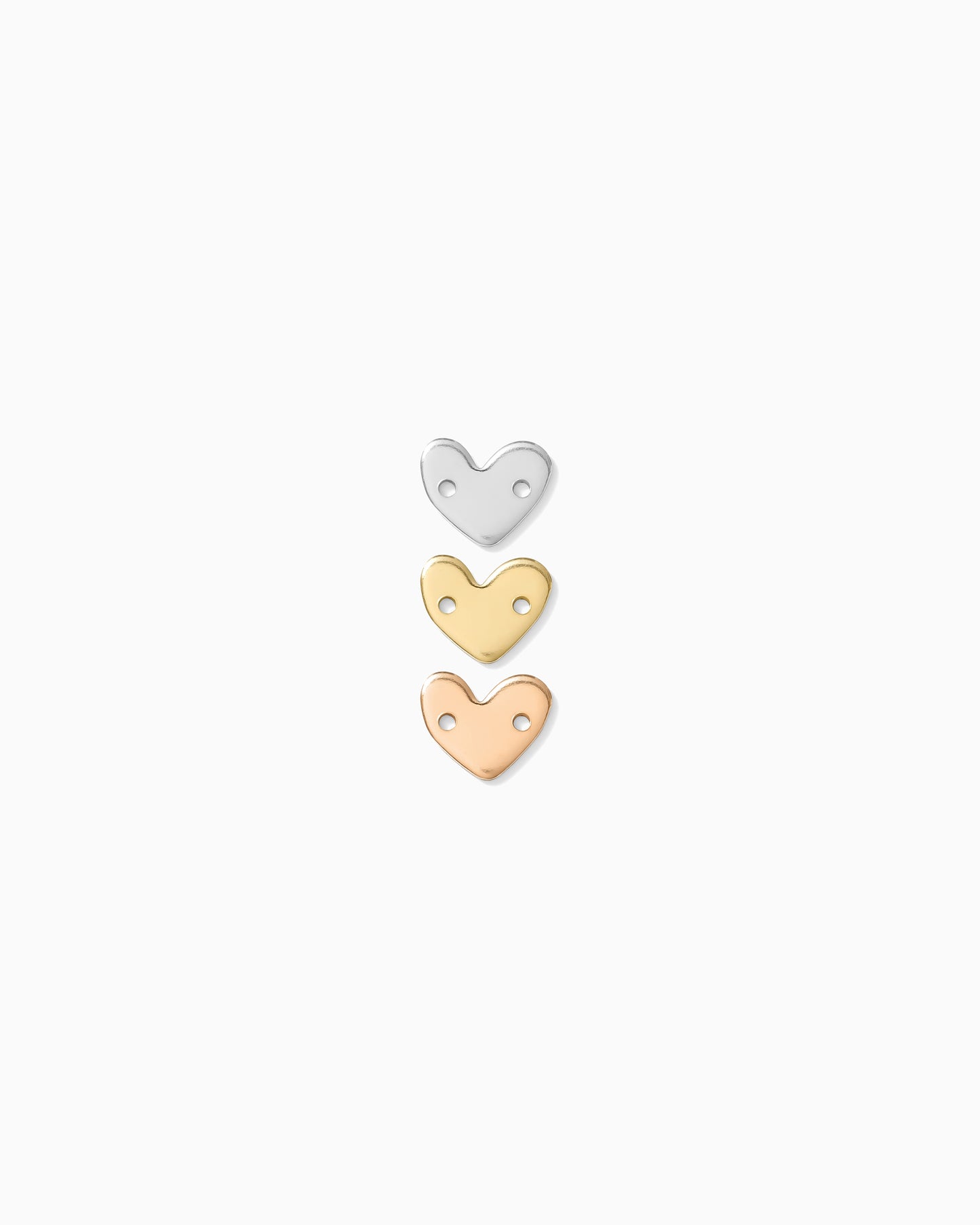 8x9mm Heart Blank with Two Middle Holes, B32