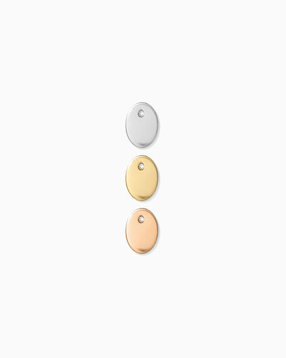 10x7mm Mini Oval Disc Blank with One Hole, B38
