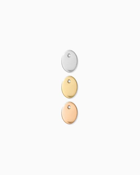 10x7mm Mini Oval Disc Blank with One Hole, B38