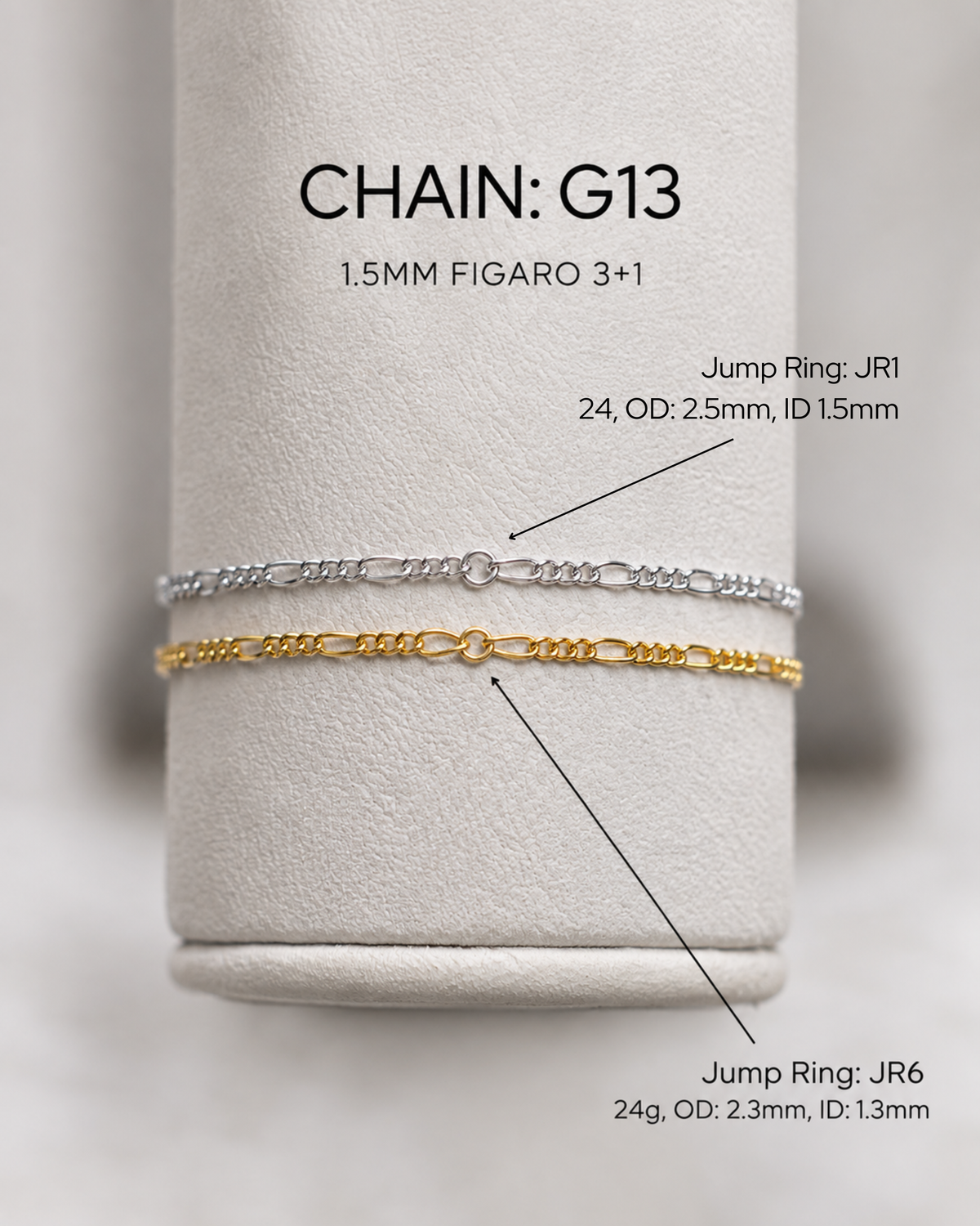 1.5mm Figaro Chain, S13, G13