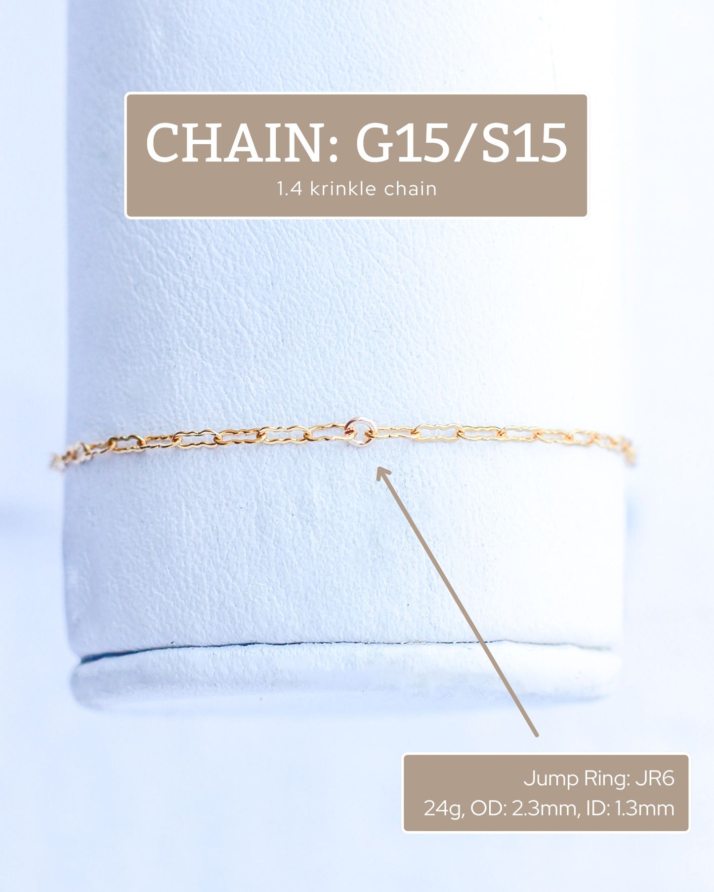 1.4mm Krinkle Chain, G15, S15, R15