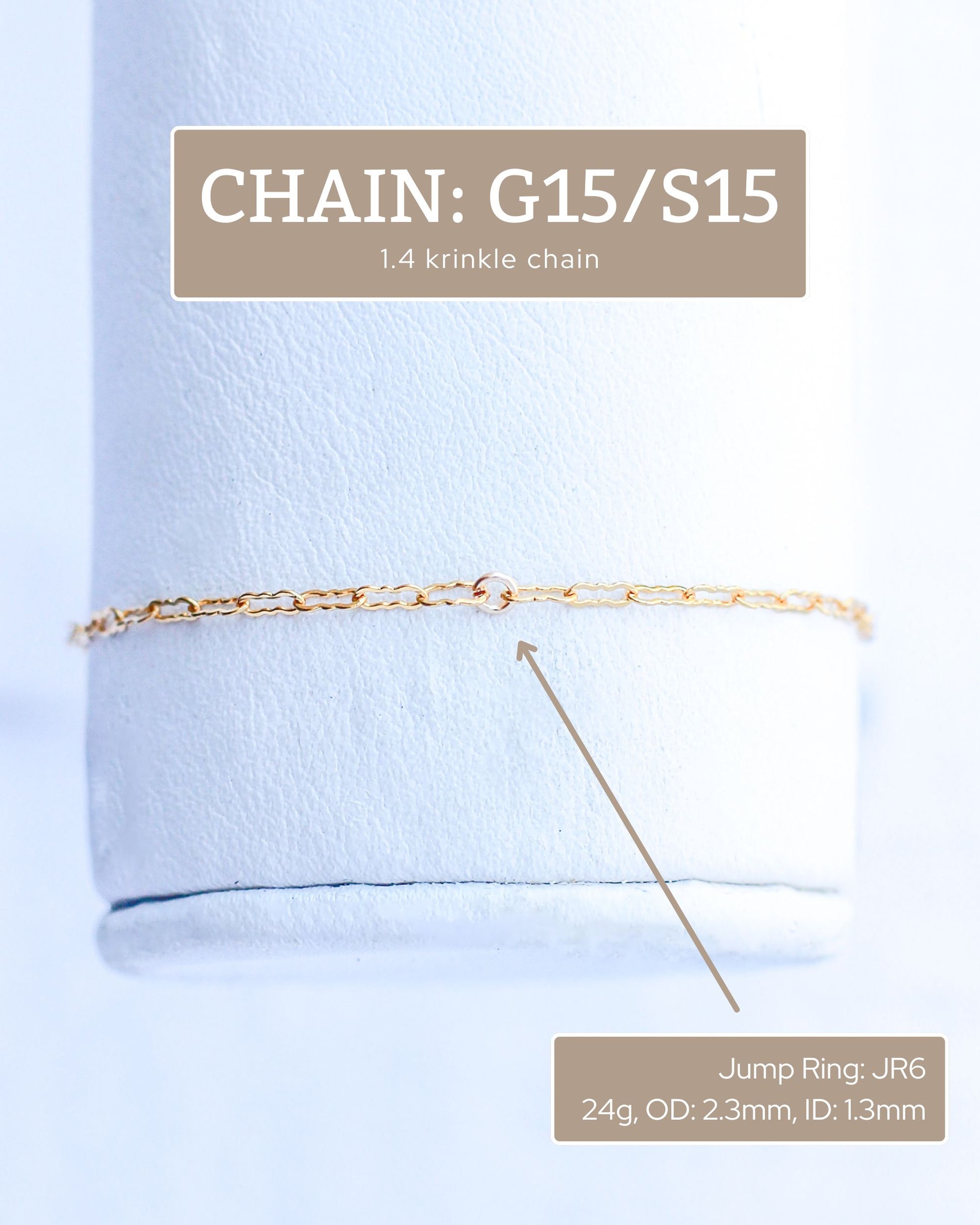1.4mm Krinkle Chain, G15, S15, R15
