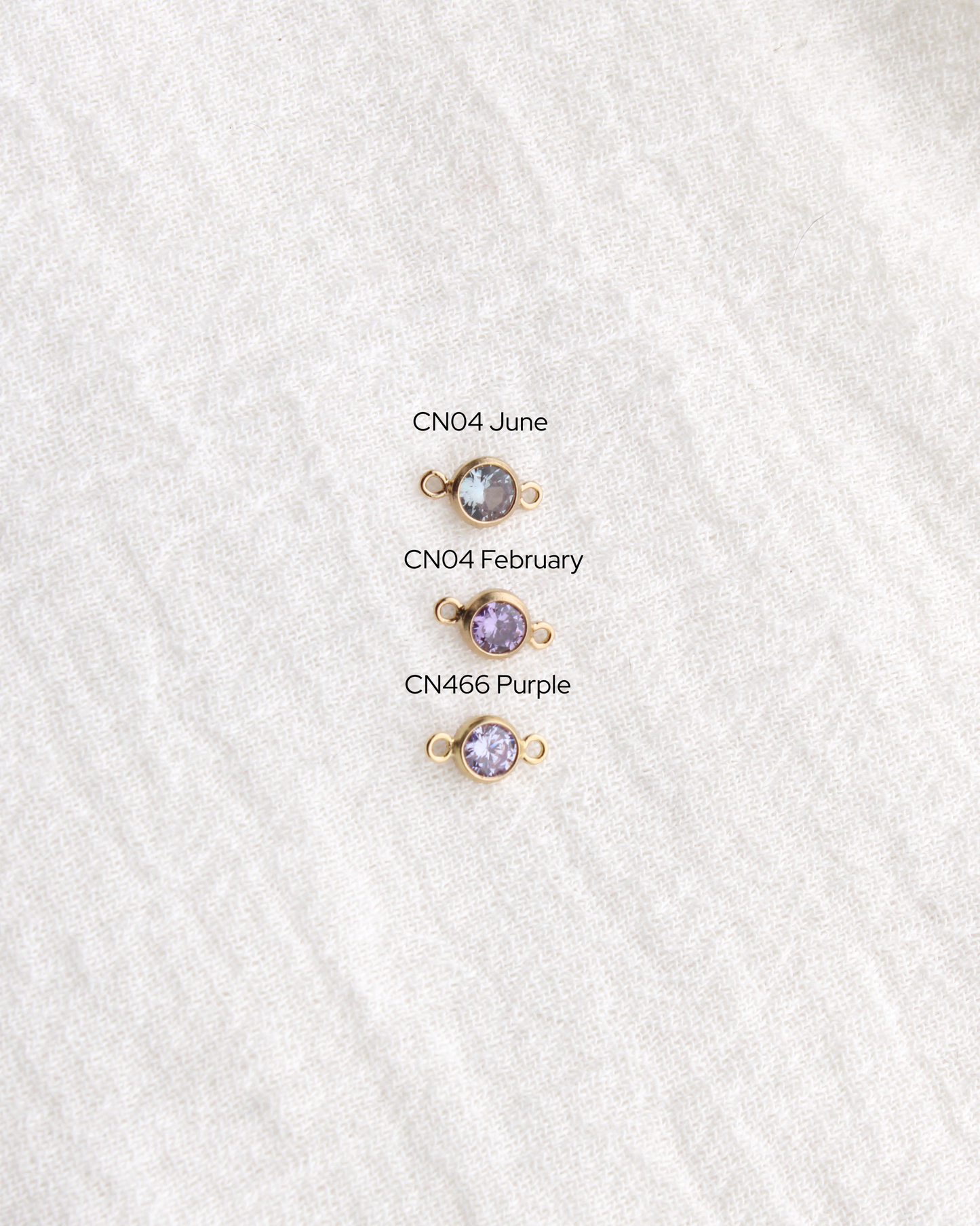 4mm Light Purple Stone CZ Connector (June Alternative), CN466