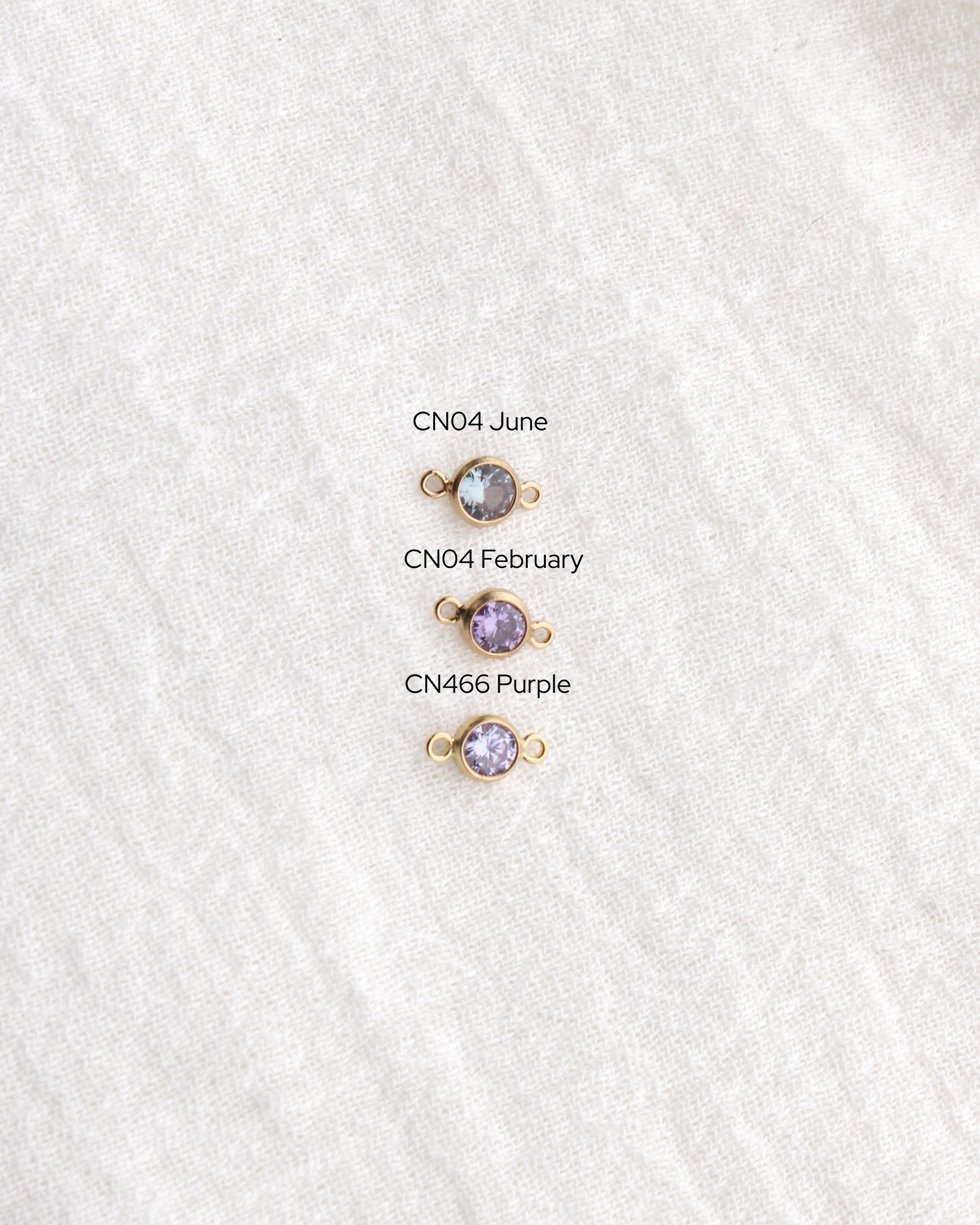 4mm Light Purple Stone CZ Connector (June Alternative), CN466