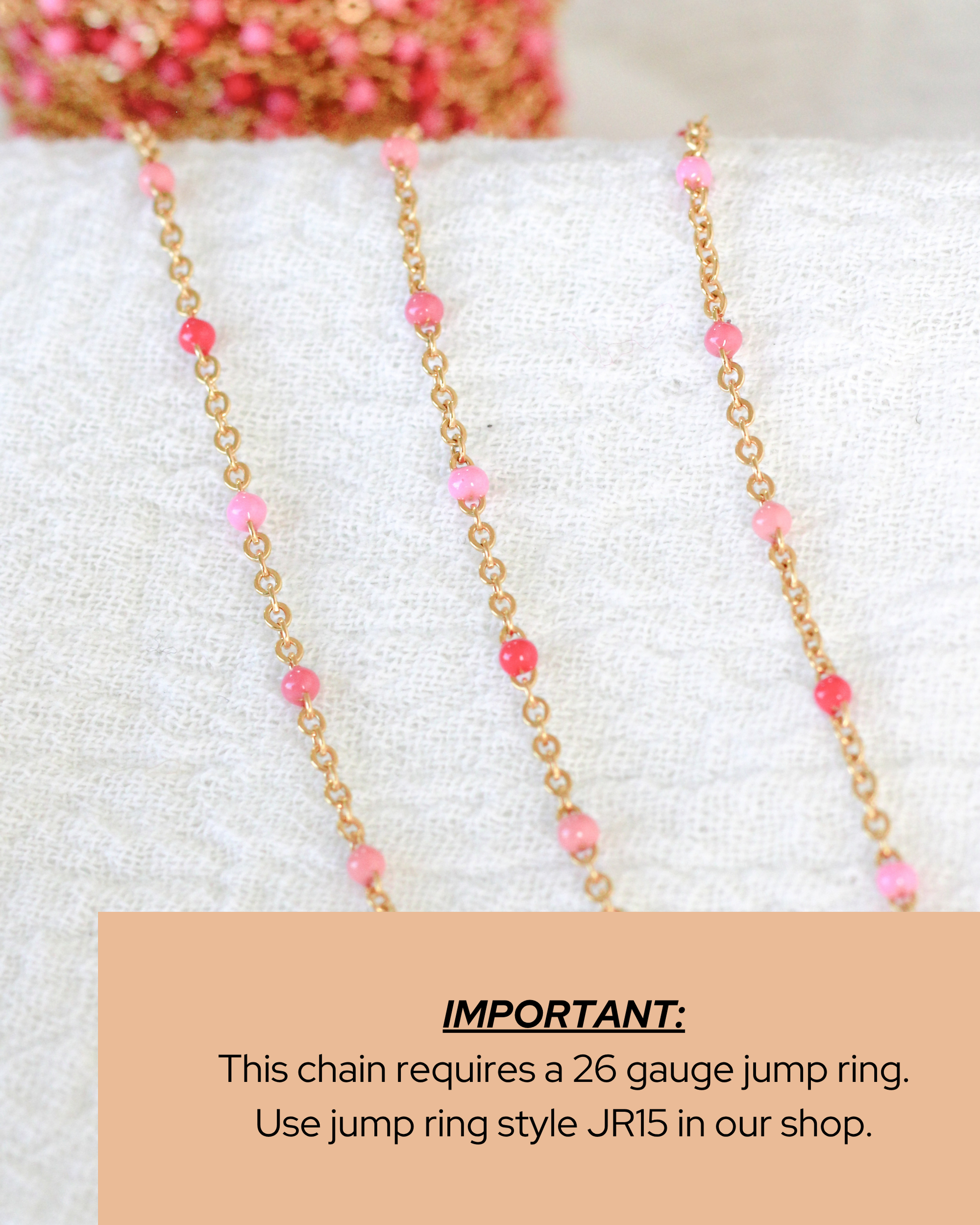 1.1mm Flat Cable Chain with Pink Dots, G83